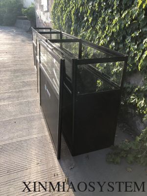 High Quality Aluminum Folding Display Showcase Counter with  display TOP,Storage area and locking doors brand Graphics