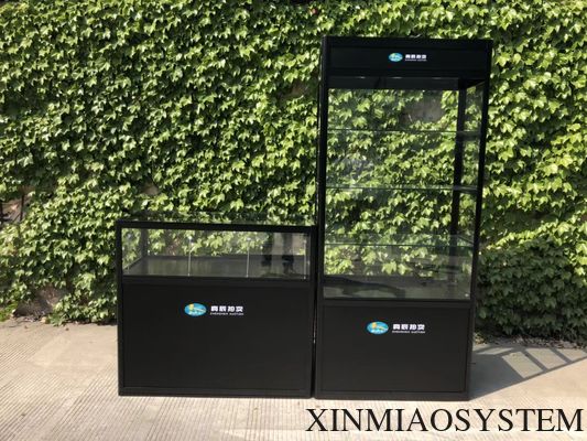 High Quality Aluminum Folding Display Showcase Counter with  display TOP,Storage area and locking doors brand Graphics