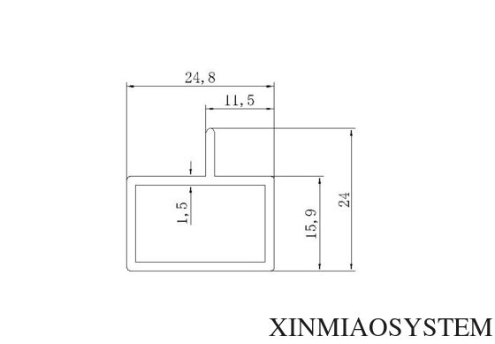 16*25mm Small size extrued aluminum profiles for comercial design,display and racks