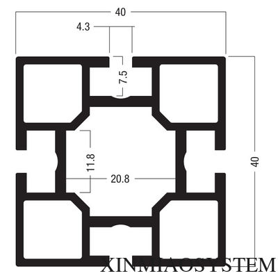 (M 1000)Square extrusion 40 mm,Mixma System,Octanorm Similar Drawing system