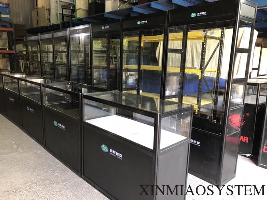 High Quality Aluminum Folding Display Showcase Counter with  display TOP,Storage area and locking doors brand Graphics