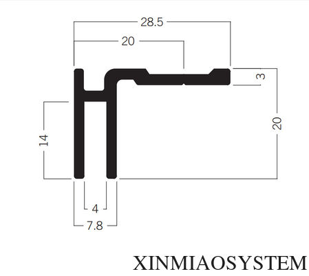 M1322 Adaption Profile of 40-80-100MM Maxima system,Tension fabric extrusion