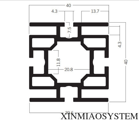 M1322 Adaption Profile of 40-80-100MM Maxima system,Tension fabric extrusion
